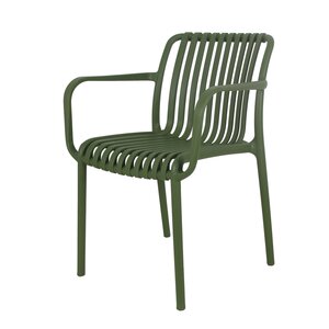 Levi kunststof tuinstoel groen met armleuning - afbeelding 1