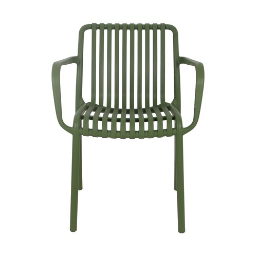Levi kunststof tuinstoel groen met armleuning - afbeelding 2