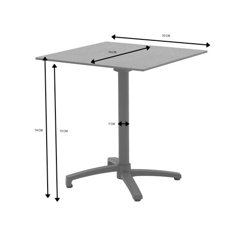 Ease Up® Malmö bistrotafel 70 x 70 cm espresso inklapbaar - afbeelding 2