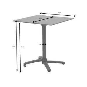 Ease Up® Malmö bistrotafel 70 x 70 cm espresso inklapbaar - afbeelding 2
