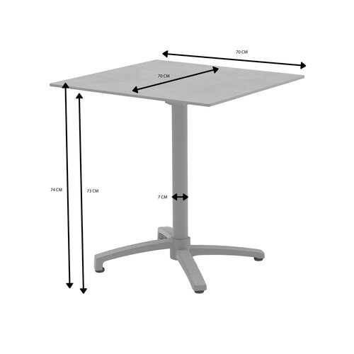 Ease Up® Malmö bistrotafel 70 x 70 cm zand inklapbaar - afbeelding 2