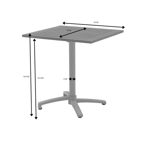 Ease Up® Malmö bistrotafel 70 x 70 cm zand inklapbaar teak - afbeelding 2
