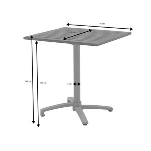 Ease Up® Malmö bistrotafel 70 x 70 cm zand inklapbaar teak - afbeelding 2
