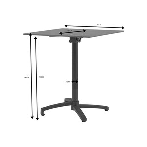 Ease Up® Malmö bistrotafel 70 x 70 cm zwart inklapbaar - afbeelding 4