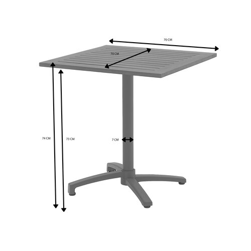 Ease Up® Malmö bistrotafel inklapbaar 70 x 70 cm espresso teak - afbeelding 2