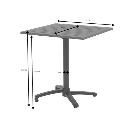 Ease Up® Malmö bistrotafel inklapbaar 70 x 70 cm zwart teak - afbeelding 2