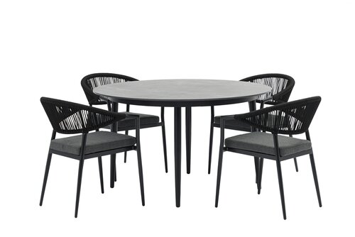 Ease Up Malmö diningset rond met 4 Bo stoelen - afbeelding 1