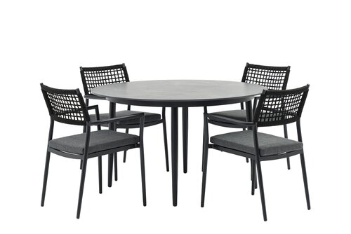 Ease Up Malmö diningset rond met 4 Liv stoelen - afbeelding 1