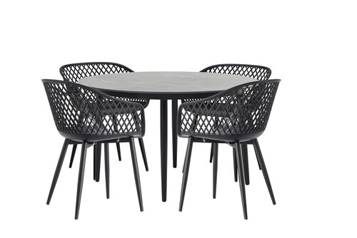 Malmö rond D130 + 4 Webbing kunststof stoelen - afbeelding 1