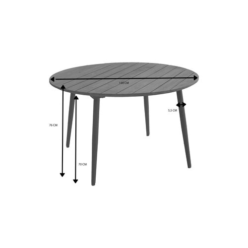 Ease Up® Napoli dining tafel D 130 x H 76 cm zwart - afbeelding 3