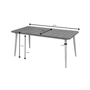 Ease Up® Napoli dining tafel L 180 x B 90 x H 76 cm zand - afbeelding 2