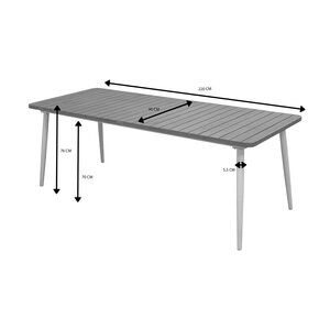 Ease Up® Napoli dining tafel L 220 x B 90 x H 76 cm zand - afbeelding 2