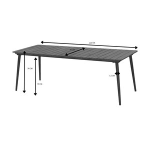 Ease Up® Napoli dining tafel L 220 x B 90 x H 76 cm zwart - afbeelding 4