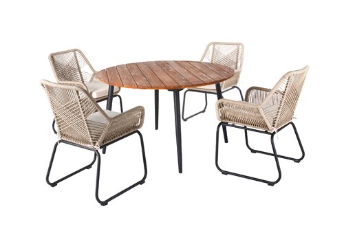 Ease Up Napoli 4-zits tuinset rond beige - afbeelding 1