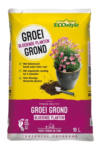 ECOstyle GroeiGrond Bloeiende Planten 10 ltr
