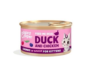 Edgard & Cooper  blikje chunks natvoer  eend & kip  Voor Kittens - 85 g