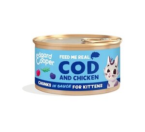 Edgard & Cooper  blikje chunks natvoer  kabeljauw & kip  Voor Kittens - 85 g