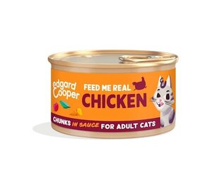 Edgard & Cooper  blikje chunks natvoer  kip  Voor Volwassen Katten - 85 g