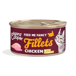 Edgard & Cooper blikje fillet natvoer kip & kalkoen Voor Alle Katten - 70 g
