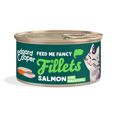 Edgard & Cooper blikje fillet natvoer makreel & zalm Voor Alle Katten - 70 g