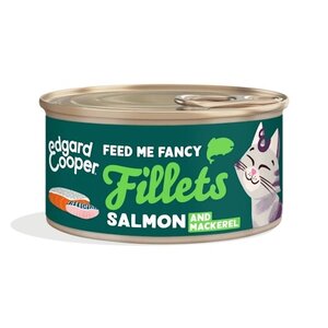 Edgard & Cooper blikje fillet natvoer makreel & zalm Voor Alle Katten - 70 g