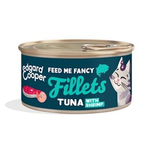 Edgard & Cooper blikje fillet natvoer tonijn & garnaal Voor Alle Katten - 70 g