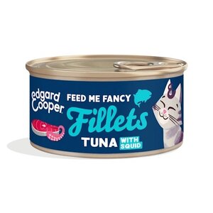 Edgard & Cooper blikje fillet natvoer tonijn & inktvis Voor Alle Katten 70 g