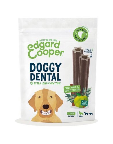 Edgard & Cooper Doggy Dental Sticks Knapperige Appel & Eucalyptusolie Groot 7 per zak 240 g