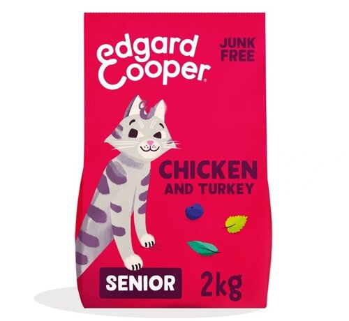 Edgard & Cooper  droogvoer  kip & kalkoen  Voor senior katten  2 kg