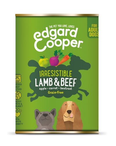 Edgard & Cooper, graanvrij blik met lam & rund voor volwassen honden - 400g