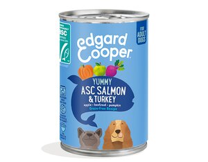 Edgard & Cooper, graanvrij blik met zalm & kalkoen voor volwassen honden - 400g - afbeelding 1