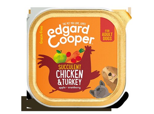 Edgard & Cooper, graanvrije kuipjes met kip & kalkoen voor volwassen honden - 150g