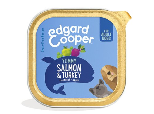 Edgard & Cooper, graanvrije kuipjes met zalm & kalkoen voor volwassen honden - 300g
