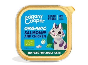 Edgard & Cooper  kuipje pate natvoer  biologische zalm & kip  Voor Volwassen Katten - 85 g