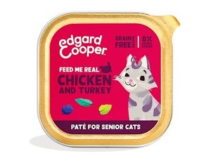 Edgard & Cooper  kuipje pate natvoer  kip & kalkoen  Voor Senior Katten - 85 g
