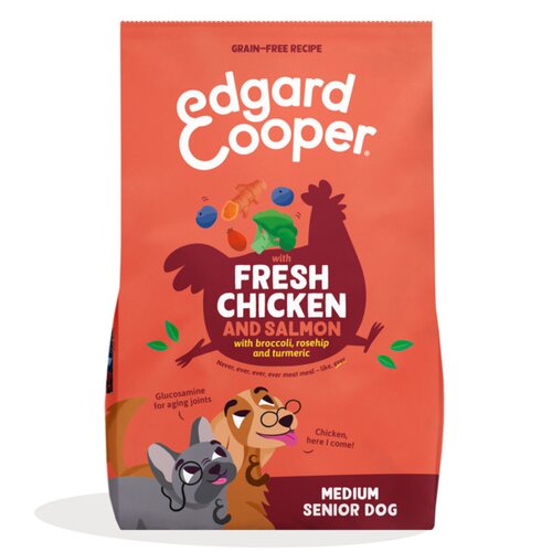 Edgard & Cooper medium Brokken voor Senior Honden Verse Kip & Zalm 2,5 kg