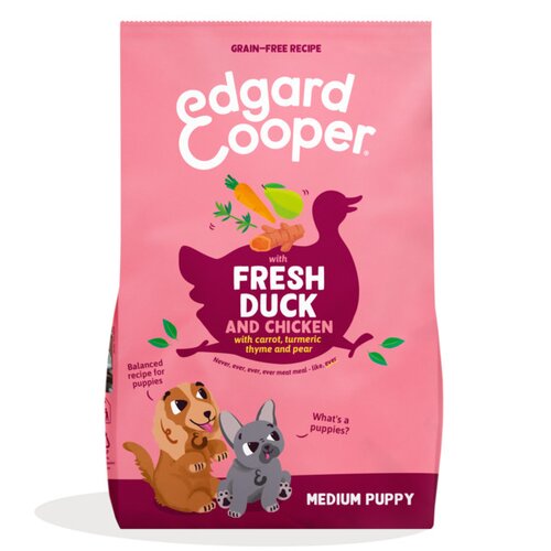 Edgard & Cooper medium Puppy Droogvoer  voor Honden Verse Eend & Kip 7 kg