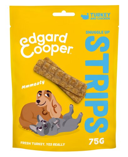 Edgard & Cooper Snuggle Up Strips Kalkoen & Kip 75g - afbeelding 2