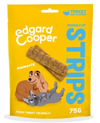 Edgard & Cooper Snuggle Up Strips Kalkoen & Kip 75g - afbeelding 1