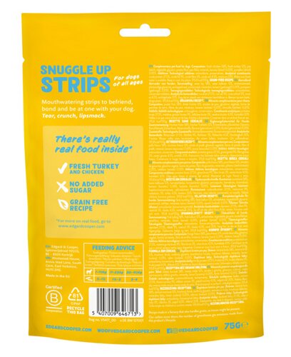 Edgard & Cooper Snuggle Up Strips Kalkoen & Kip 75g - afbeelding 2