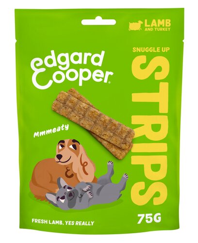 Edgard & Cooper Snuggle Up Strips Lam & Kalkoen - 75g - afbeelding 2