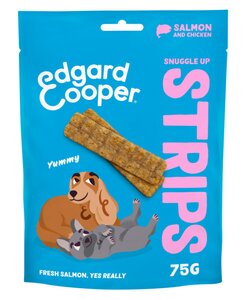 Edgard & Cooper Snuggle Up Strips Zalm & Kip 75g - afbeelding 1