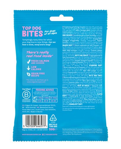 Edgard & Cooper Top Dog Bites Zalm & Kip klein - 50g - afbeelding 2