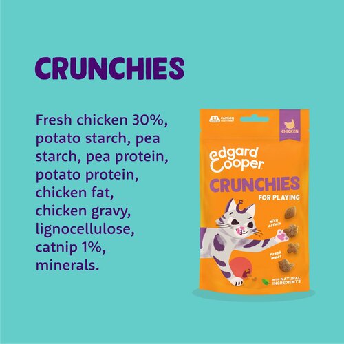 Edgard & Cooper  zakje crunchies snacks  kip  Voor Volwassen Katten  50 g - afbeelding 3