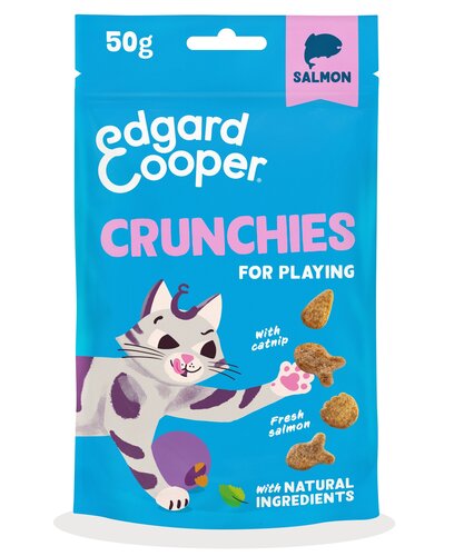 Edgard & Cooper  zakje crunchies snacks  zalm  Voor Volwassen Katten  50 g - afbeelding 1
