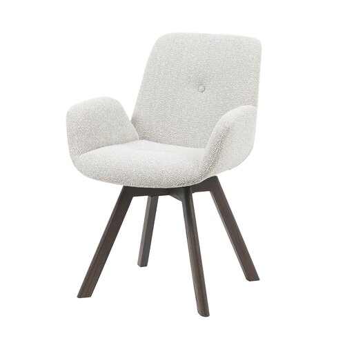 Eetkamerstoel Matteo beige met houten onderstel - afbeelding 1