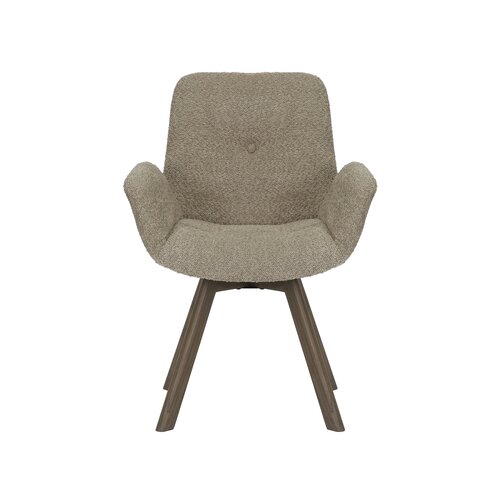 Eetkamerstoel Matteo bouclé liver met houten onderstel - afbeelding 2