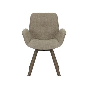 Eetkamerstoel Matteo bouclé liver met houten onderstel - afbeelding 2