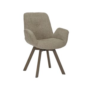 Eetkamerstoel Matteo bouclé liver met houten onderstel - afbeelding 3