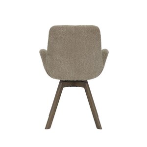 Eetkamerstoel Matteo bouclé liver met houten onderstel - afbeelding 5